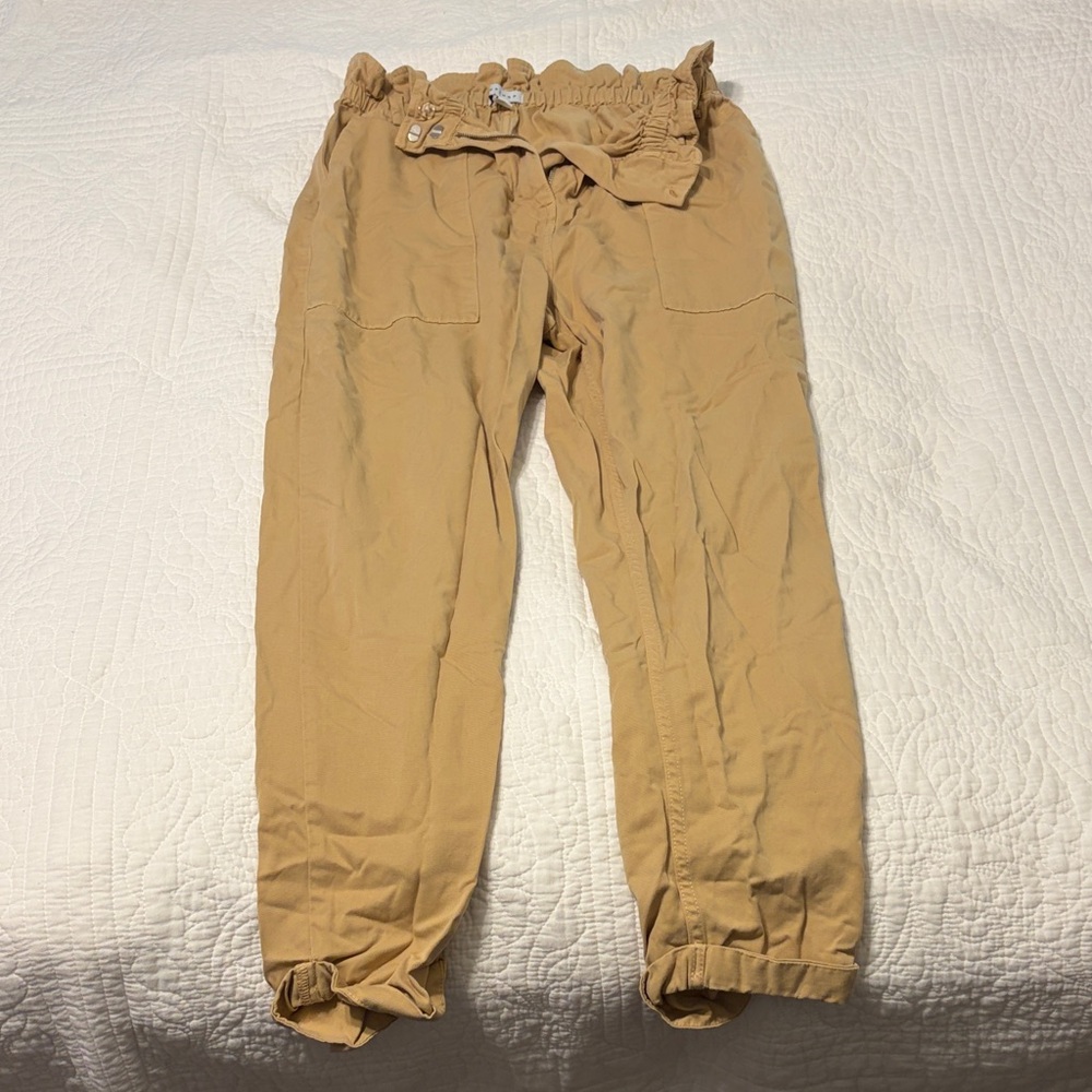 Topshop Tan Paperbag Waist Pants